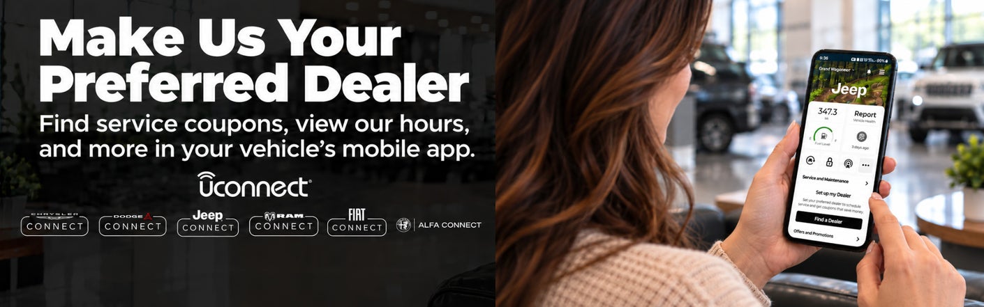 uconnect® make us your preferred dealer | Janssen Chrysler Jeep Dodge Ram of Holdrege in Holdrege NE